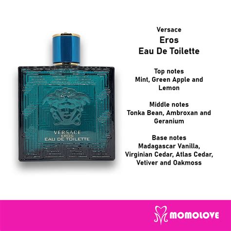 Versace eros notes - La puissance des notes parfumés d’Eros Versace. Dynamique et vivifiant, le départ d’« Eros » conjugue la pomme verte, le citron et la menthe pour un maximum de fraicheur. Originaire d’Asie, la menthe est connue pour son odeur forte et très agréable. 